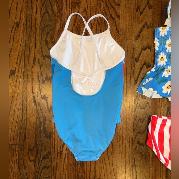 Hanna Andersson Kids Swimwear size 6/7 or 120cm red white blue two suits - Picture 7 of 11